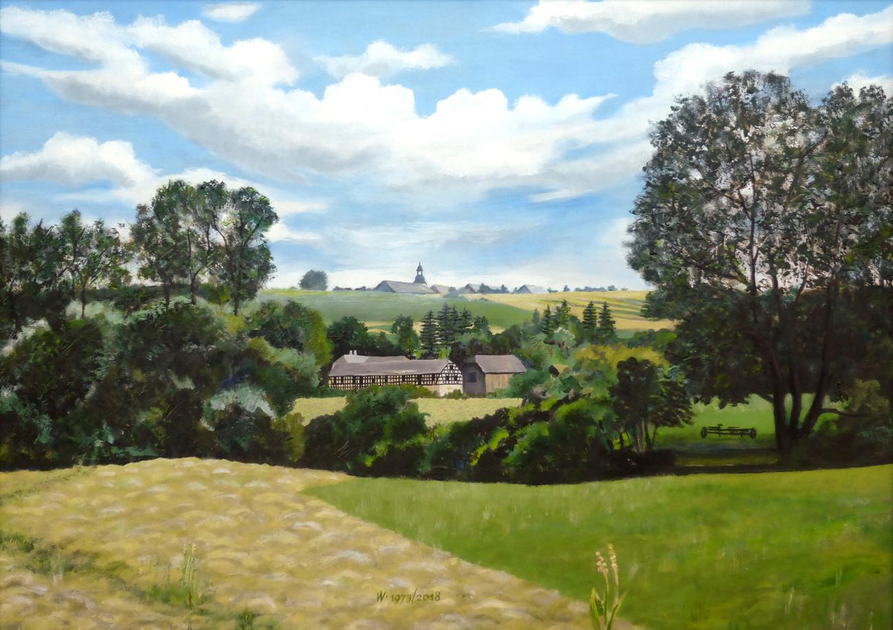 Heuwiesen im Weidatal, Andreas Werner 1973/2018